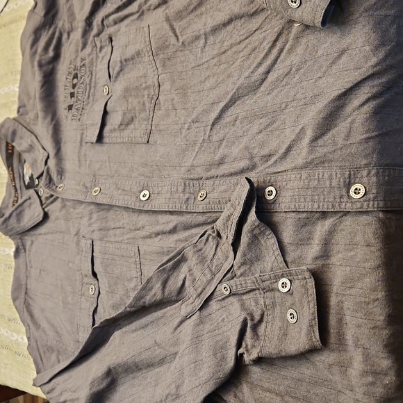 Harley Davidson Gray Button-Up Shirt - Picture 3 of 5